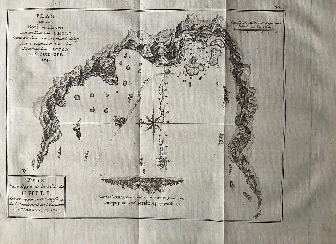 Nautical chart of a unidentified bay in Chile. By the English pirate Anson 1749 (1 of 1)