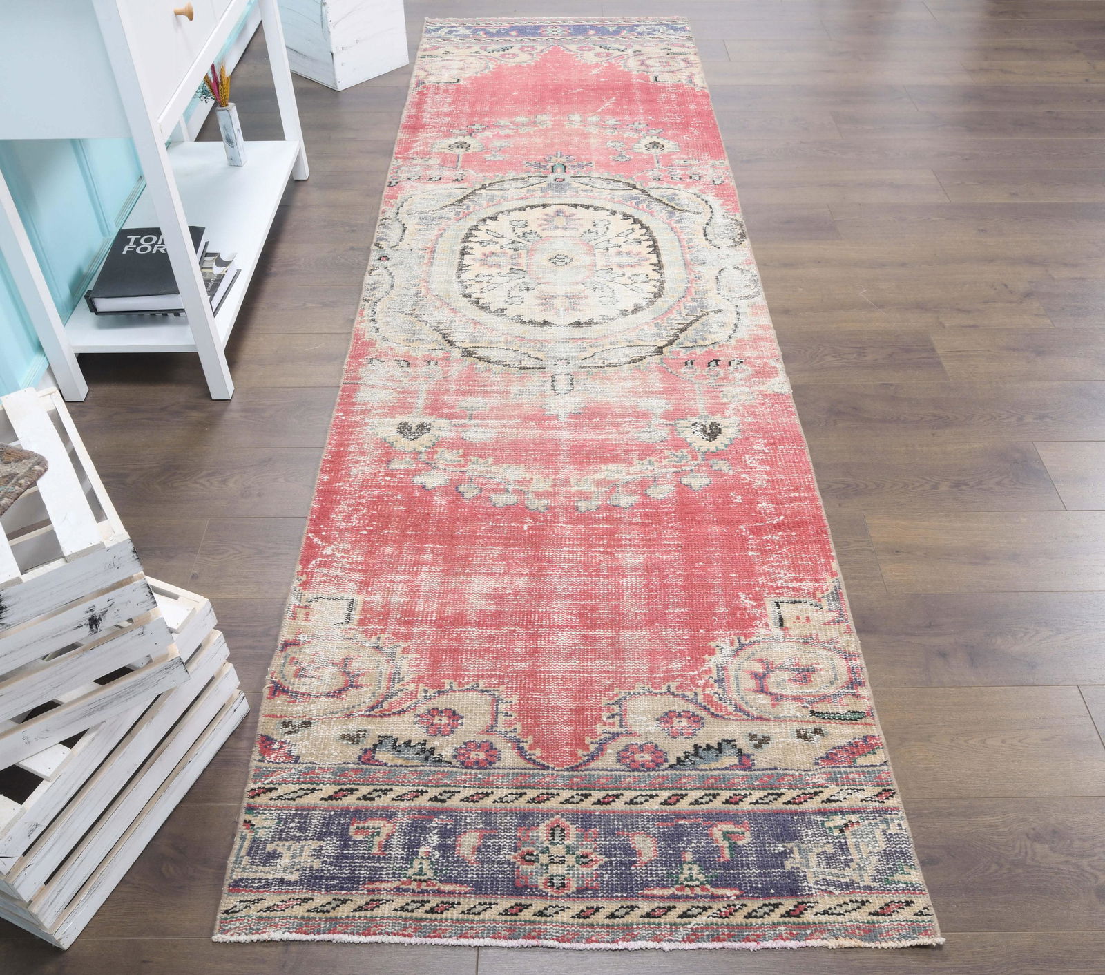 3'1x10'7 Ft TURKISH RUNNER RUG Colorful Rug Kitchen (1 of 6)