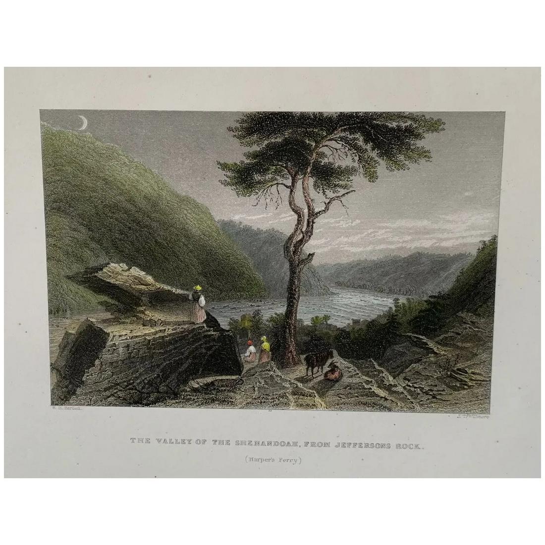 Shenandoah Valley from Jefferson Rock - Antique steel engraving - circa 1840 (1 of 4)