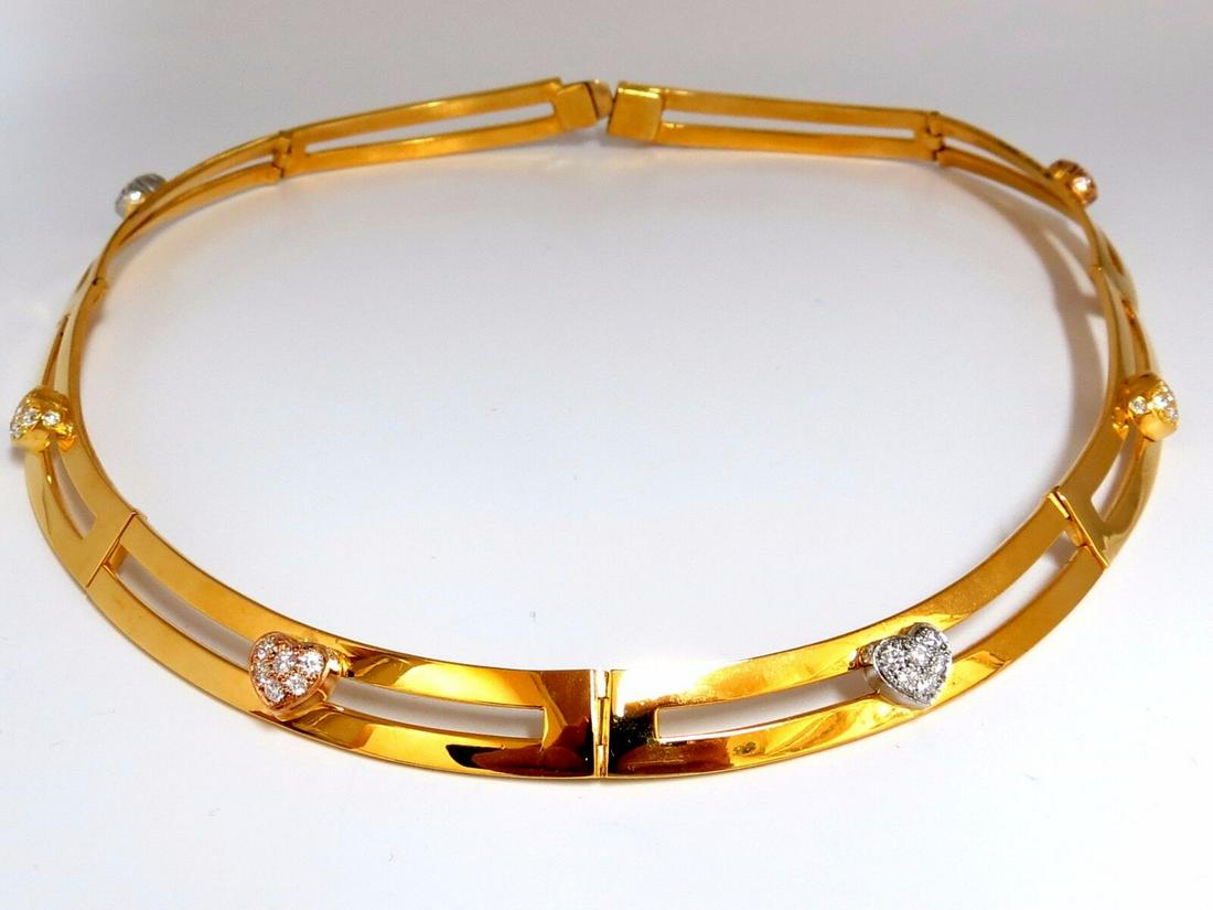 2.00ct natural round diamonds heart hinge link necklace ultra mod deco 18kt+ (1 of 6)