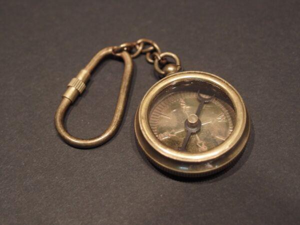 Solid Brass Compass Keychain (1 of 8)
