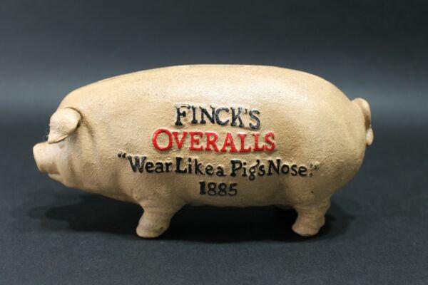 FINCK'S "OVERALLS" Cast Iron Coin Bank (1 of 9)