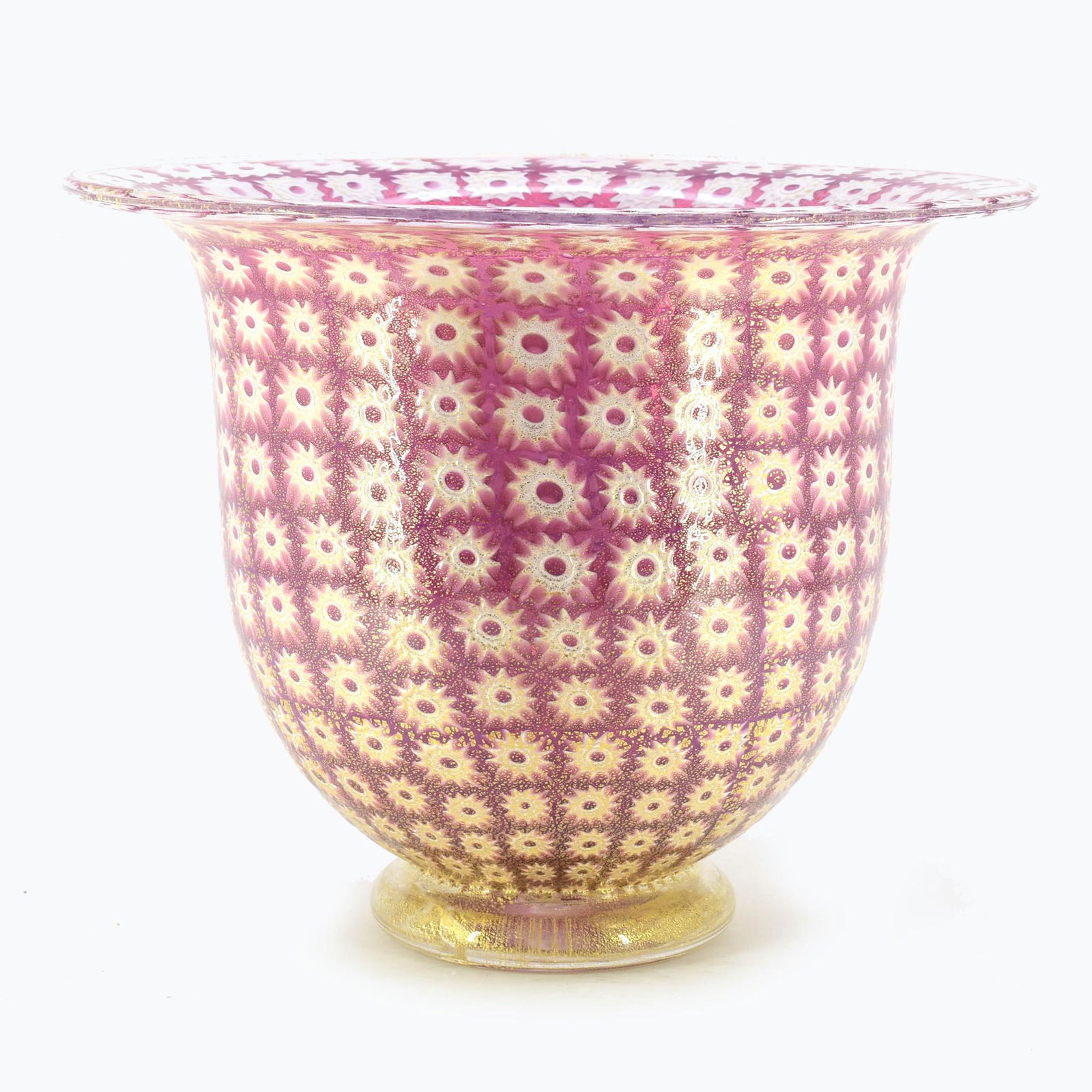 Amedeo Rossetto - Murano glass cup murrine with gold signed (1 of 6)