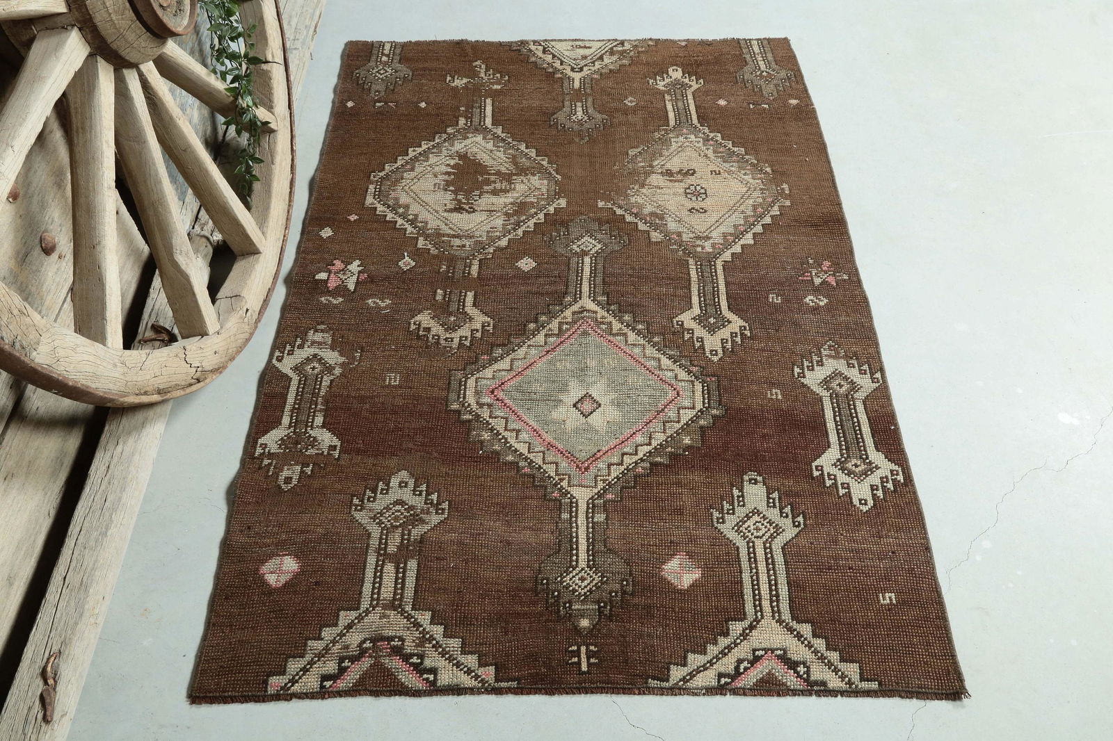 3x5 TURKISH RUG Red Area Vintage Rug Turkish Vintage Rug (1 of 10)
