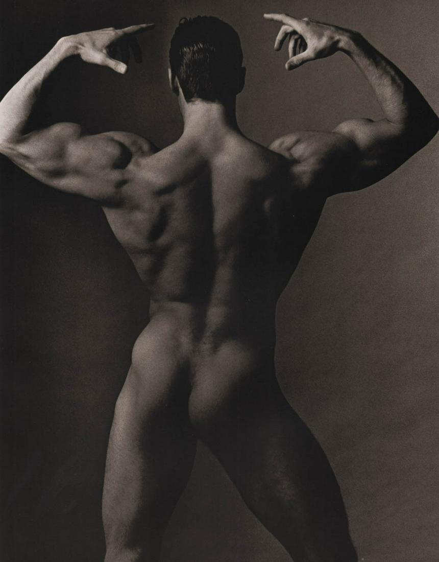 KEN HAAK - Male Nude,1985 (back): Artist: KEN HAAK Print Title: Male Nude,1985 (back) Medium: Tri-tone Photo-lithographs (Limited edition of 5000) Printed in the 1980’s, in the US Image size (inches) approx. 13 x 10” Ken H