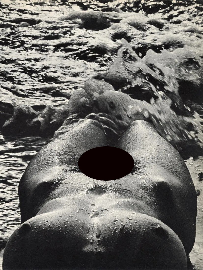 LUCIEN CLERGUE - Nu de la Mer: Artist: Lucien Clergue Title: Nu de la Mer Medium: Photo Litho, 1967, France Dimensions: 7.9x10.45" Description: Heat Wax Mounted on 12x16" Conservation Board Artist Bio: Lucien Clergue (1934 â€“