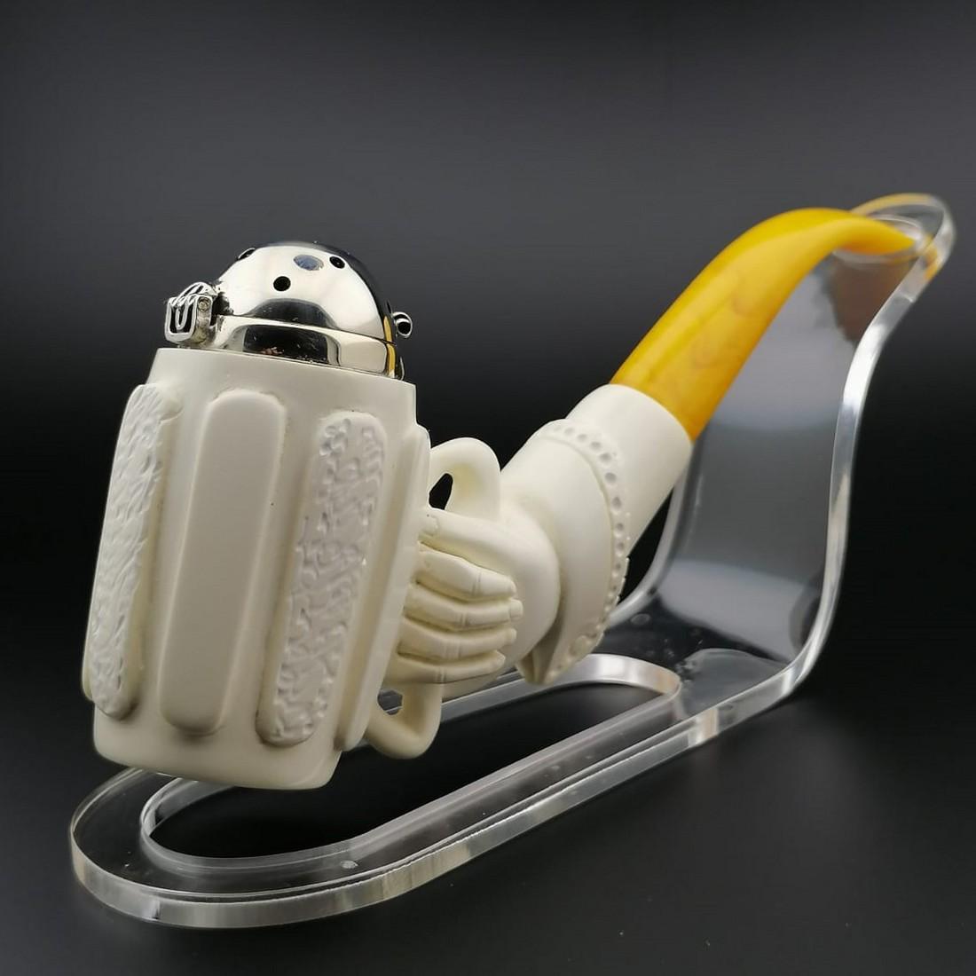 Beer Stein Tankard Meerschaum Pipe with Lid (1 of 12)