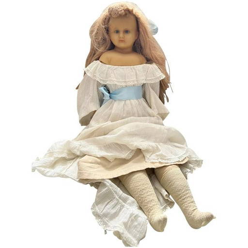 Antique Large Wax MaMa Doll human hair Glass eye (0129) on Dec 15