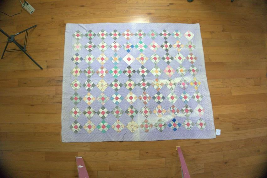 Nine Patch On Point Quilt (1 of 1)