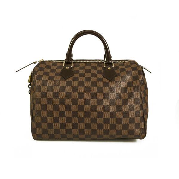 LOUIS VUITTON Speedy 30 Ebene Damier Satchel Bag Shoulder Bag with A.K initials (1 of 2)