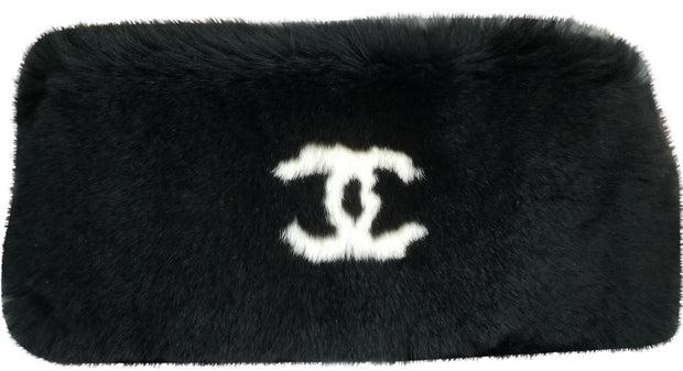 Chanel Black Lapin Rabbit Fur Wrist Cuff Bracelet (1 of 10)