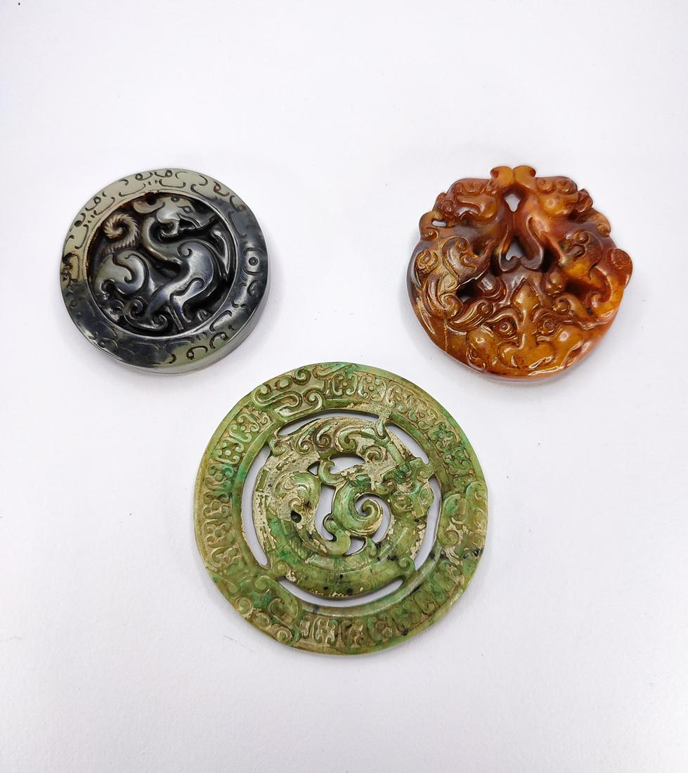 ANTIQUE CHINESE STONE AMULETS (1 of 4)