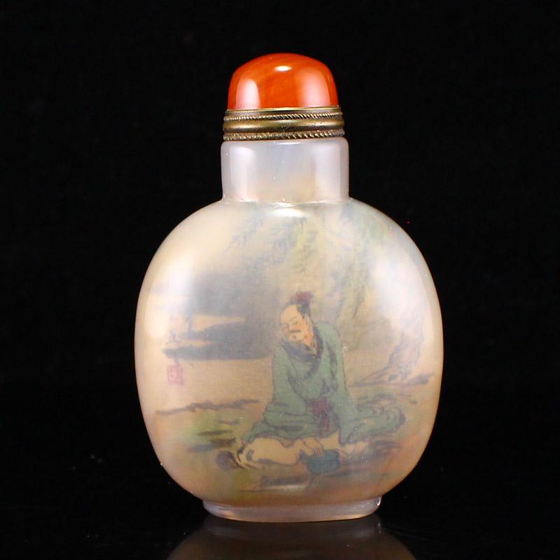 Vintage Chinese Agate Inside Painting Snuff Bottle (1 of 6)