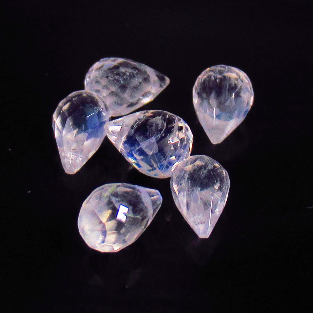 4.02 Ctw Natural 6 Blue Moonstone Pear Drop Beads: No Reserve! Title: 4.02 Ctw Natural 6 Blue Moonstone Pear Drop Beads Stone Clarity: Translucent Gemstones: Natural Moonstone Beads Carat Weights: 4.02 Size/Dimensions: 6.1x4.1 - 6.5x4.8 mm / 6 Pc's Ad
