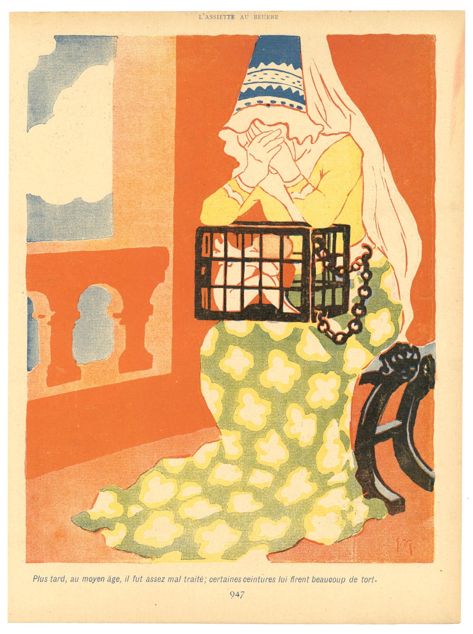 Georges Meunier lithograph, 1902: Medium: lithograph. Printed in 1902 for L'Assiette au Beurre (a satirical French journal which expressed political and social commentary through lithography). Size: 12 1/4 x 9 1/8 inches (310 x 232 mm