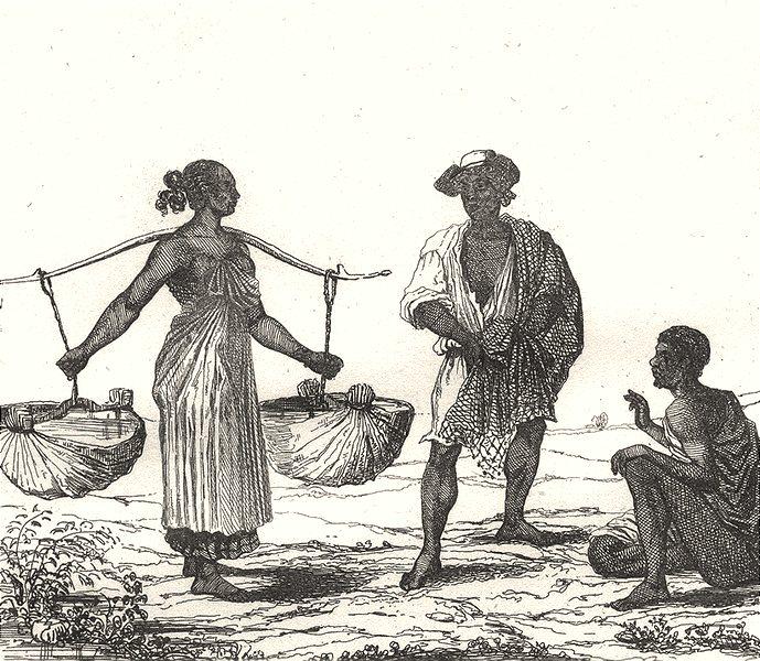 WEST INDIES. Martinique. Negres esclaves 1835 old antique print picture (1 of 1)