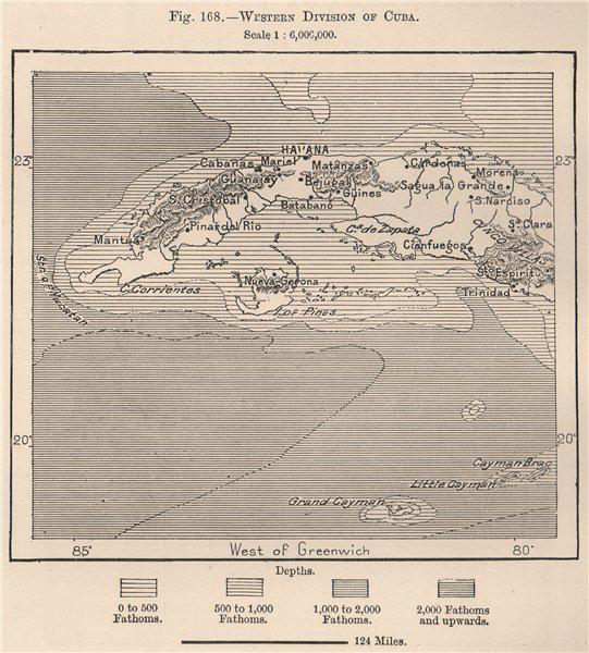 Western division of Cuba 1885 old antique vintage map plan chart (1 of 2)