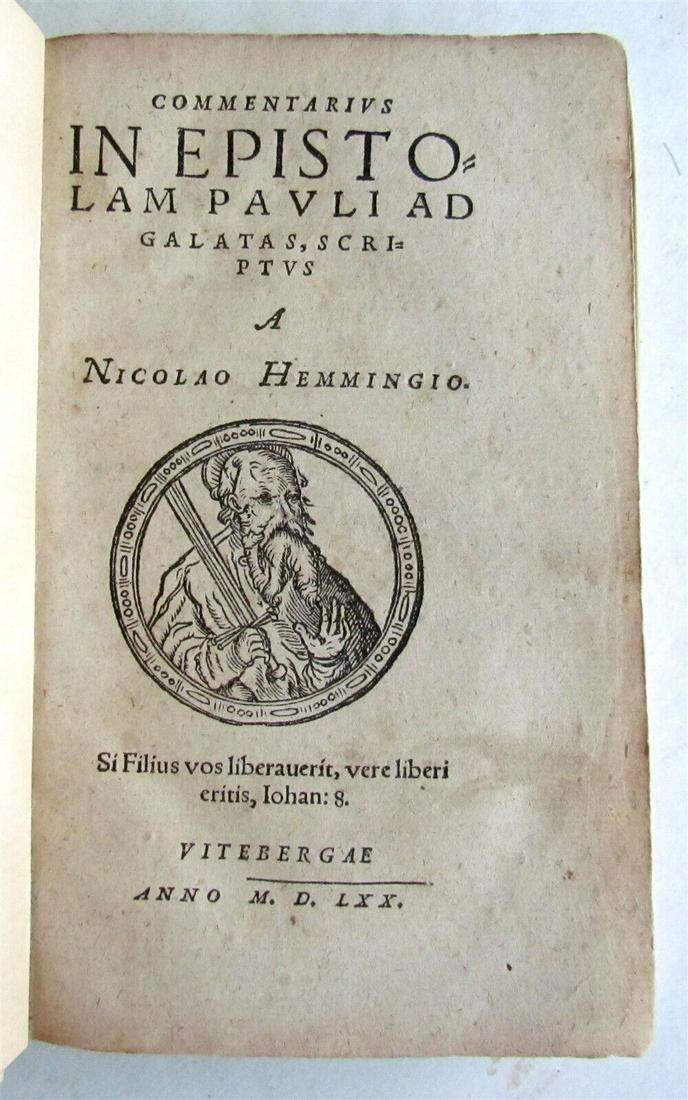 1570 BIBLE NEW TESTAMENT COMMENTARY on St. Paul's letter to Galatians ANTIQUE (1 of 6)