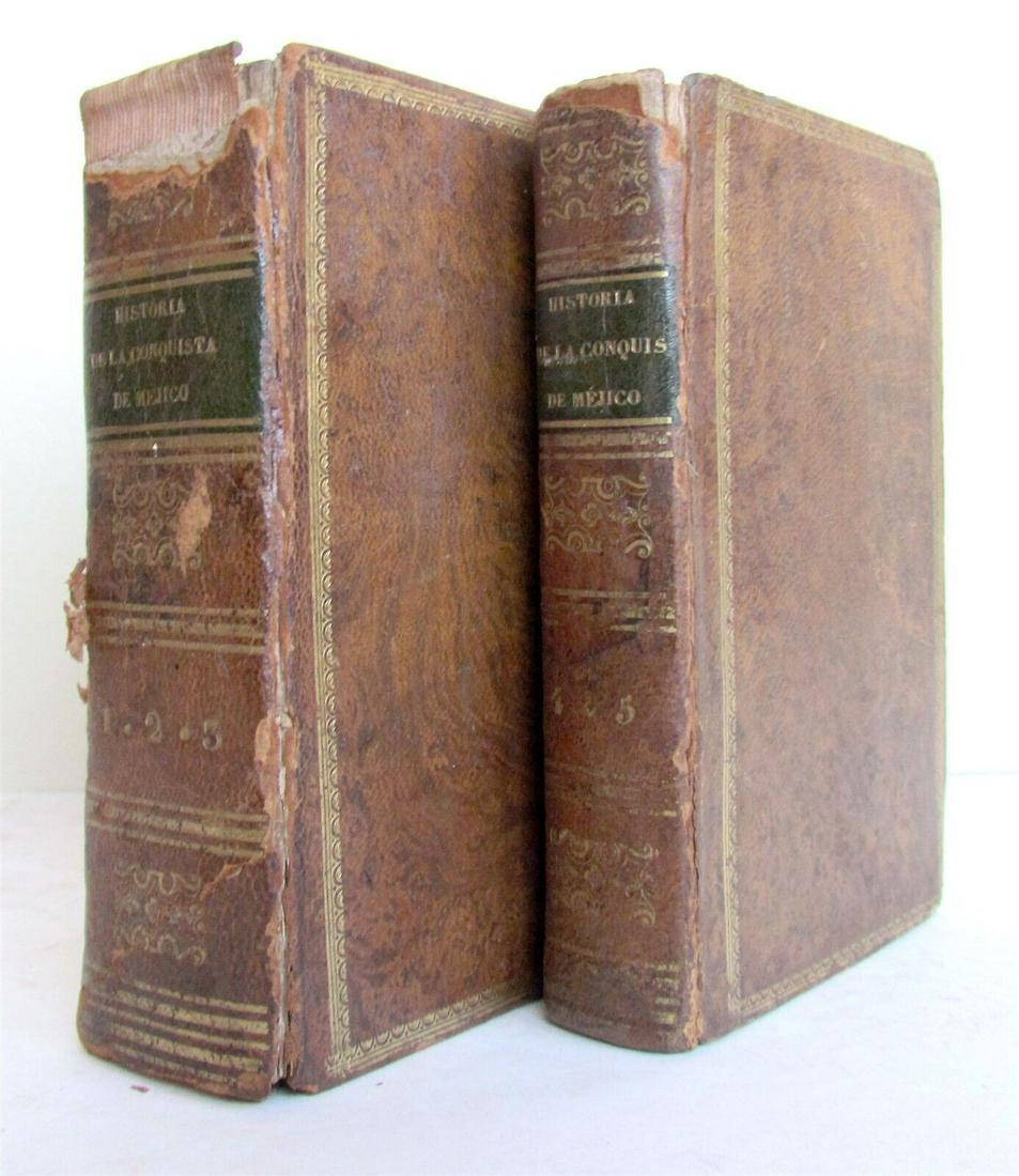 1827 HISTORY CONQUEST of MEXICO in SPANISH 2 VOLUMES antique ANTONIO de SOLIS (1 of 6)