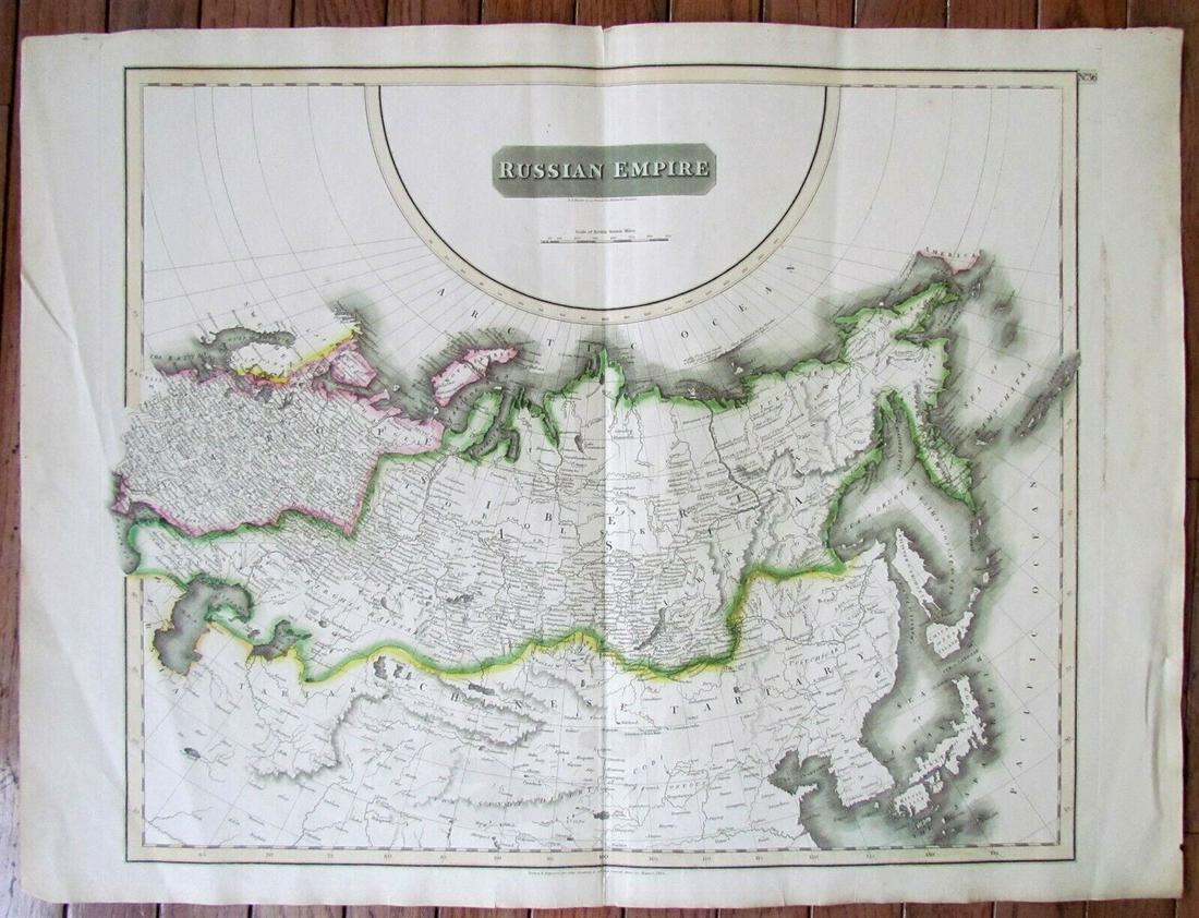 1814 ANTIQUE MAP RUSSIAN EMPIRE 21 by 28": Size 21 by 28" Printed in London in 1814 by John Thomson & Co. Very good condition Reserve: $140.00 Shipping: Domestic: Flat-rate of $25.00 to anywhere within the contiguous U.S. International: Foreig