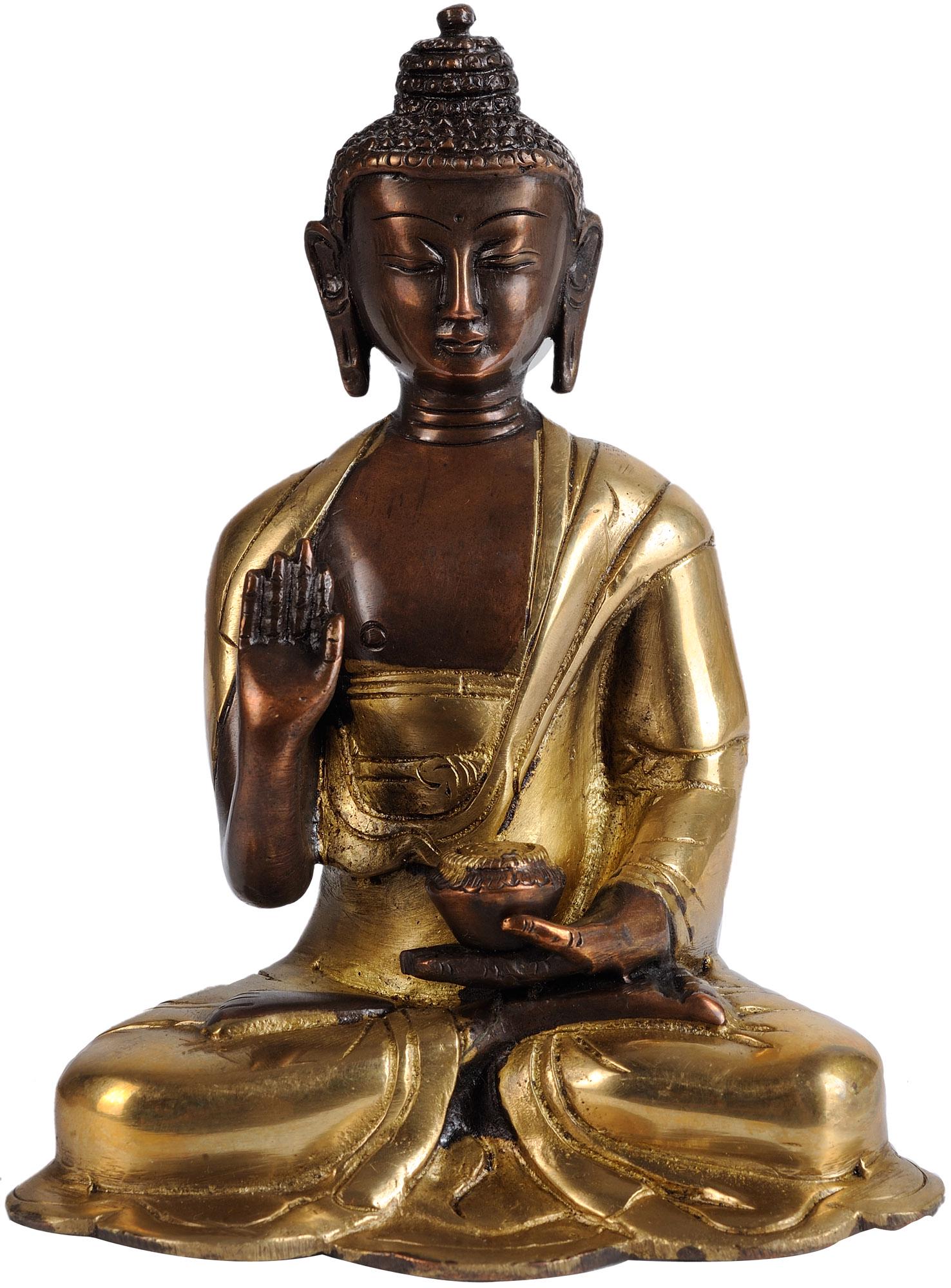 6" Lord Buddha in Abhaya Mudra In Brass | Handmade | Made In India (1 of 1)