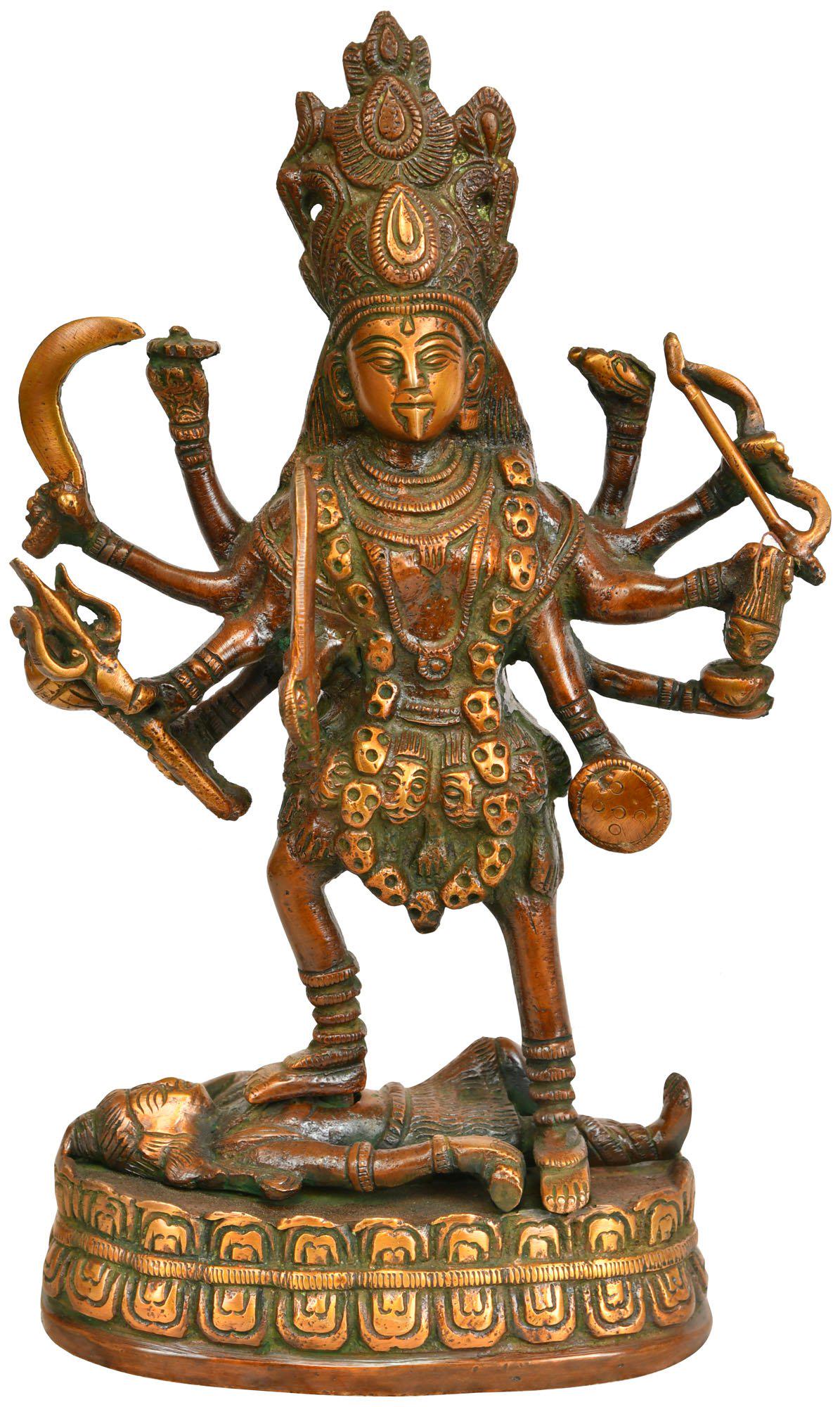 9" Goddess Kali In Brass | Handmade | Made In India (1 of 2)