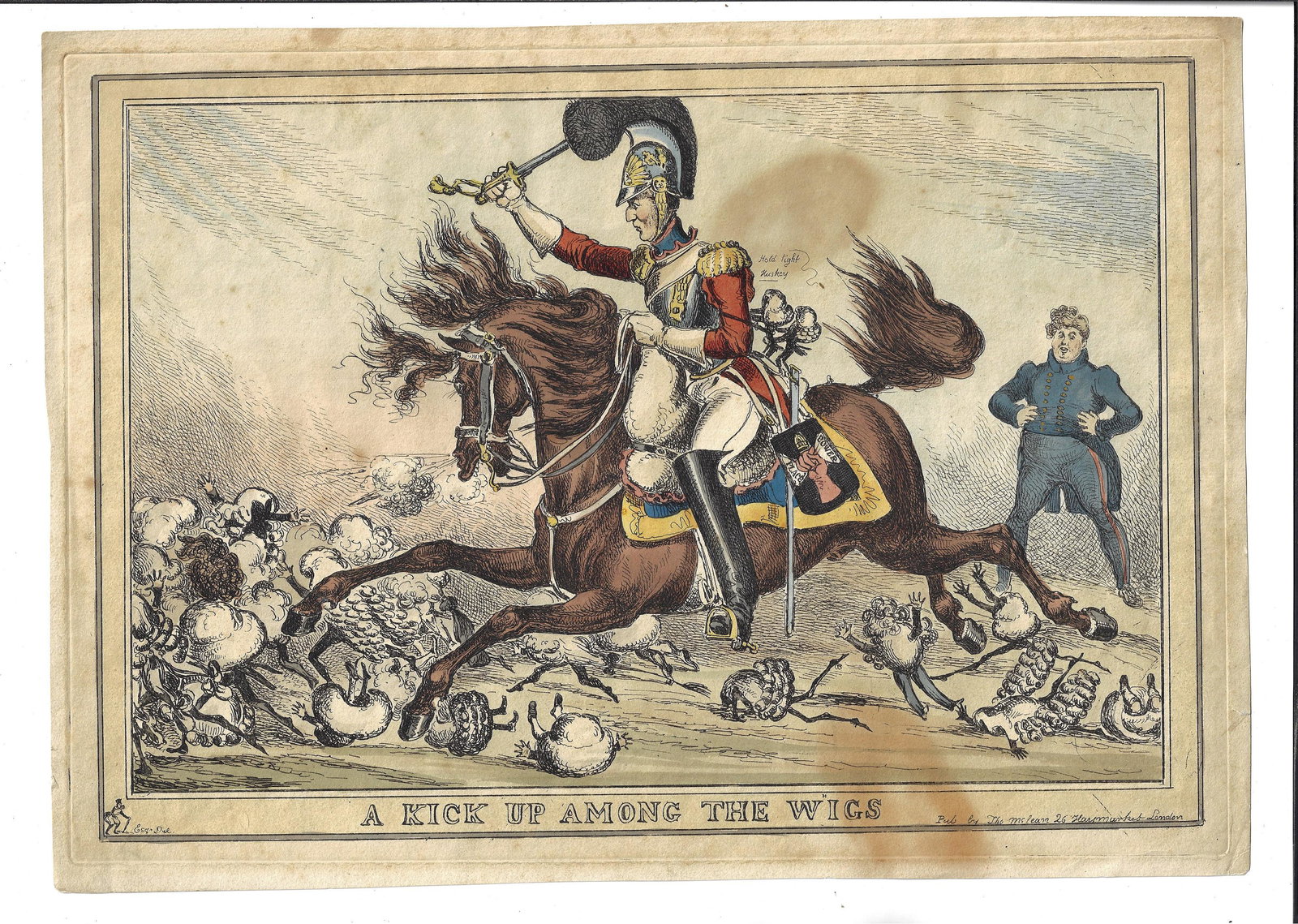 1820 Large English Handcolored Cartoon Engraving (1 of 1)