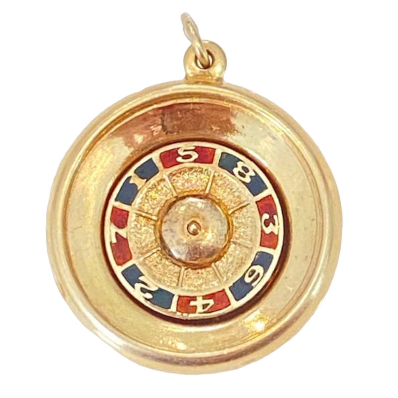 Vintage 14k Roulette Wheel pendant-charm (1 of 4)