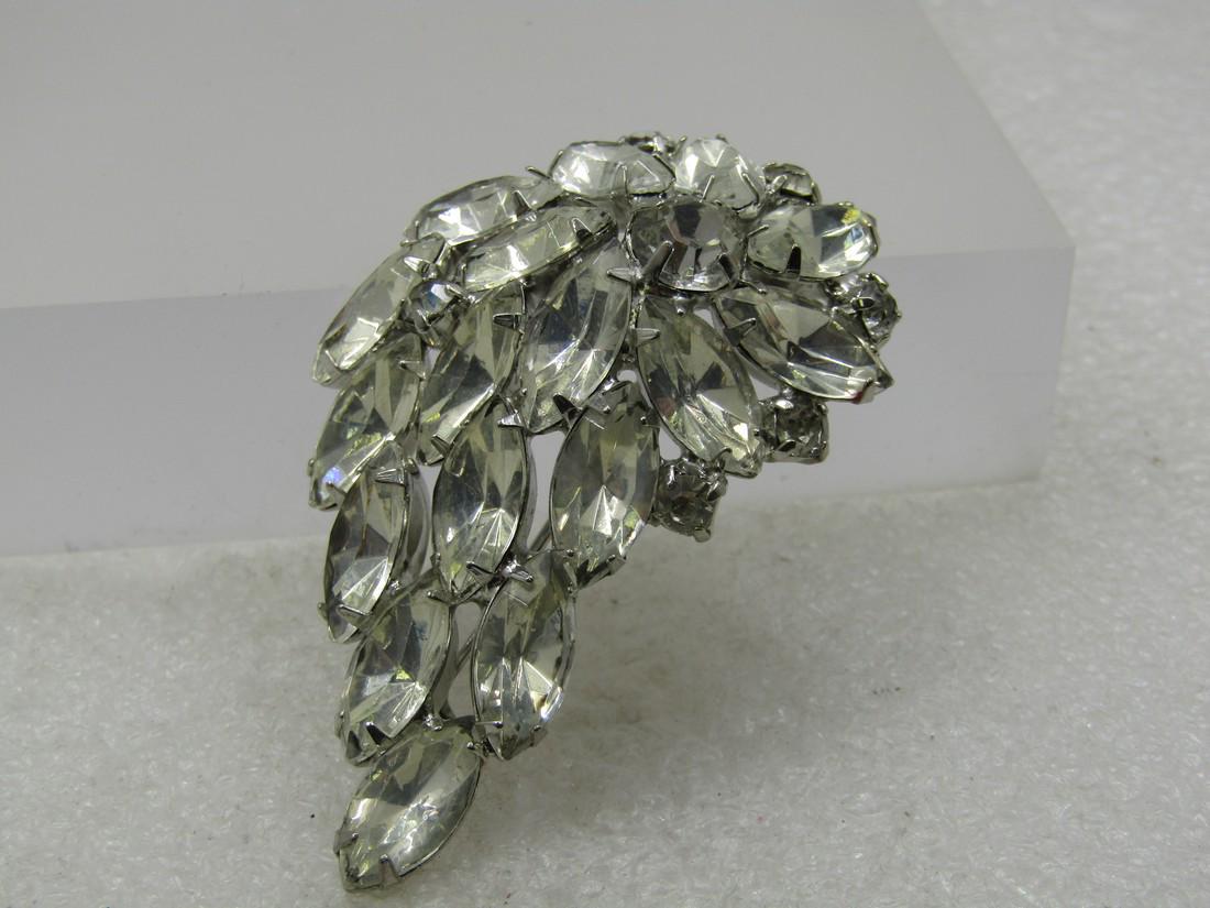 Vintage Rhinestone Cluster Brooch, 2.5", 1940's-1950's (1 of 6)