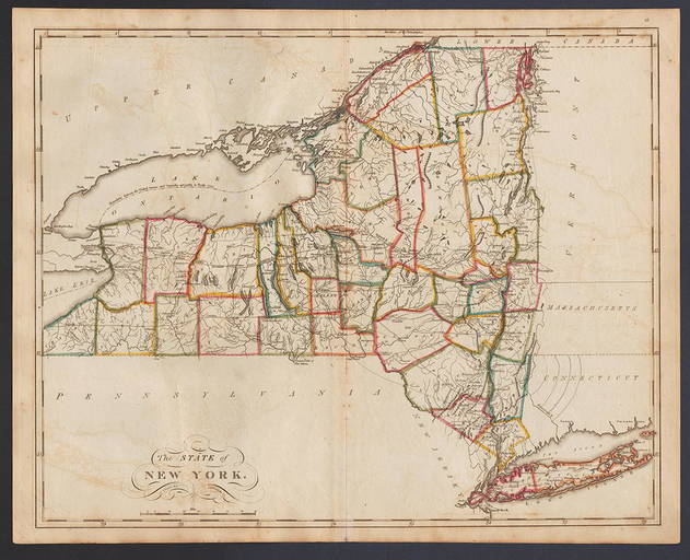 Extremely scarce 1814 Mathew Carey map of New York (0044) on Dec 21