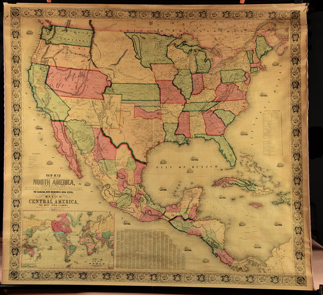Scarce 1854 wall map of N America - 142394068 1 X
