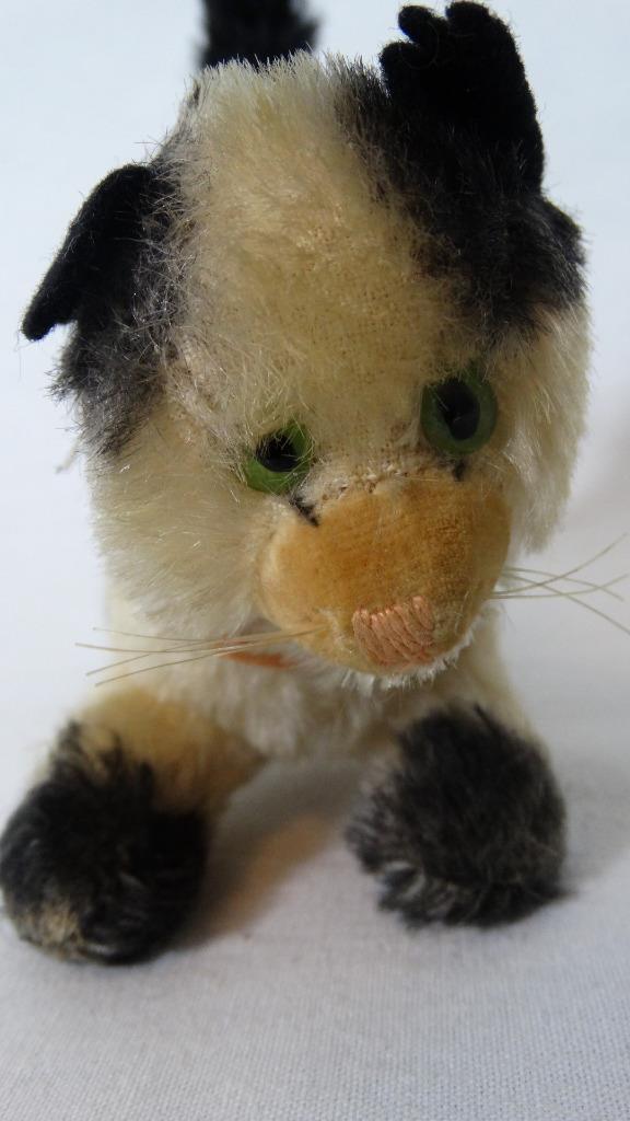 1959 STEIFF GUSSY YOUNG KITTY BLACK AND WHITE CAT6312,00 12CM 4 1/2" NO ID (1 of 9)