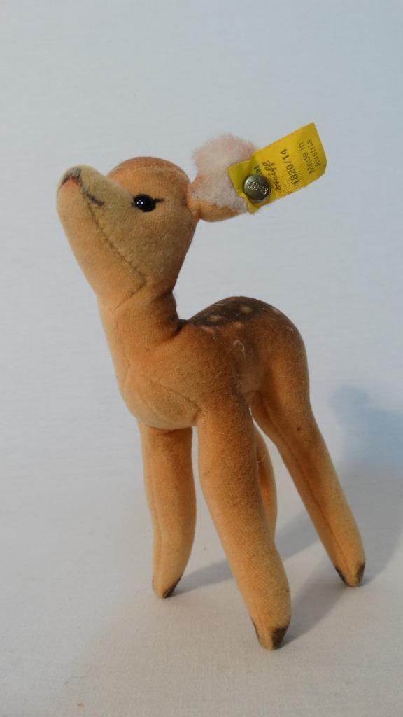 1980 STEIFF BOCKY FAWN 1820/14 14 CM 6 INCHES BROWN & BEIGE SPOTS YELLOW TAG: 1980 STEIFF BOCKY FAWN 1820/14 14 CM 6 INCHES BROWN & BEIGE SPOTS YELLOW TAG 1980 STEIFF BOCKY FAWN 1820/14 14 CM 6 INCHES BROWN & BEIGE SPOTS YELLOW TAG Description STEIFF 1980 BROCKY FAWN TREVIA POL