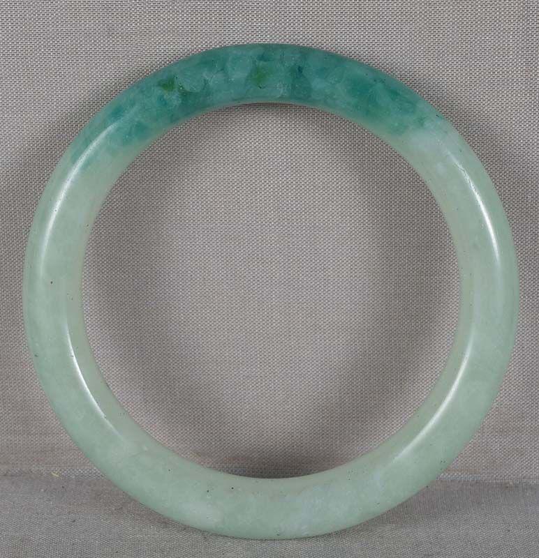 19c Chinese Peking glass colored jadeite bangle BRACELET (1 of 6)