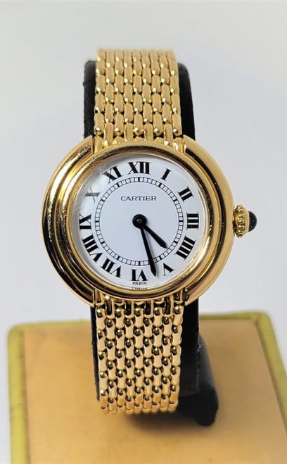 Solid 18k Gold CARTIER Vendome Paris Ladies Winding Watch 26 mm with Box* EXLNT (1 of 13)