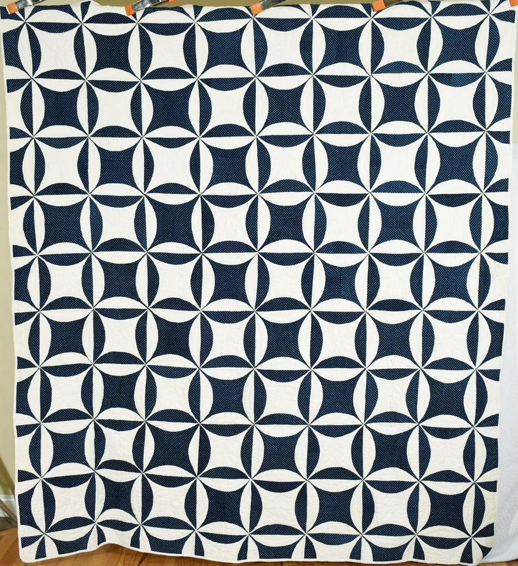 1880's Indigo Blue Rob Peter to Pay Paul Quilt (1 of 6)