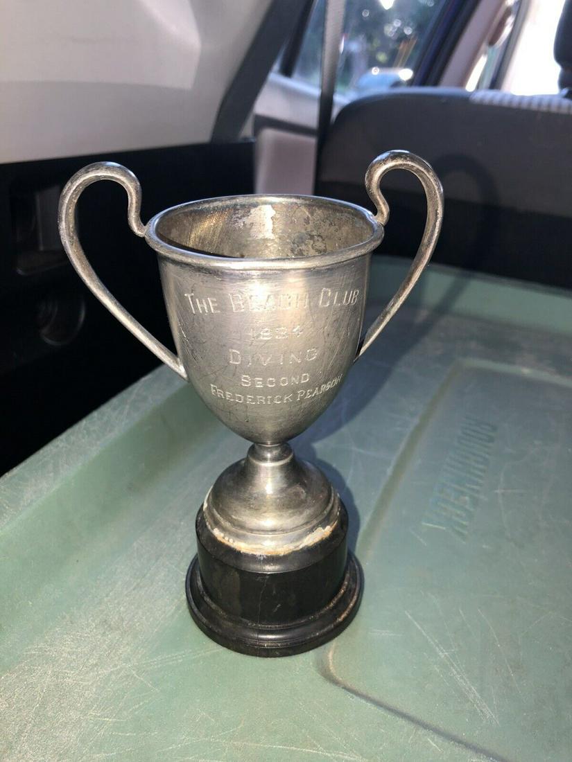 1934 6 1/4” the beach club diving loving cup trophy centerville ma (1 of 3)