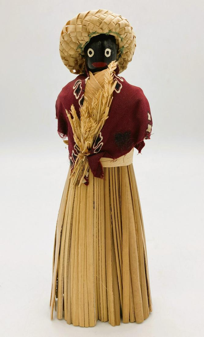 Vintage Corn Husk Doll Black Woman