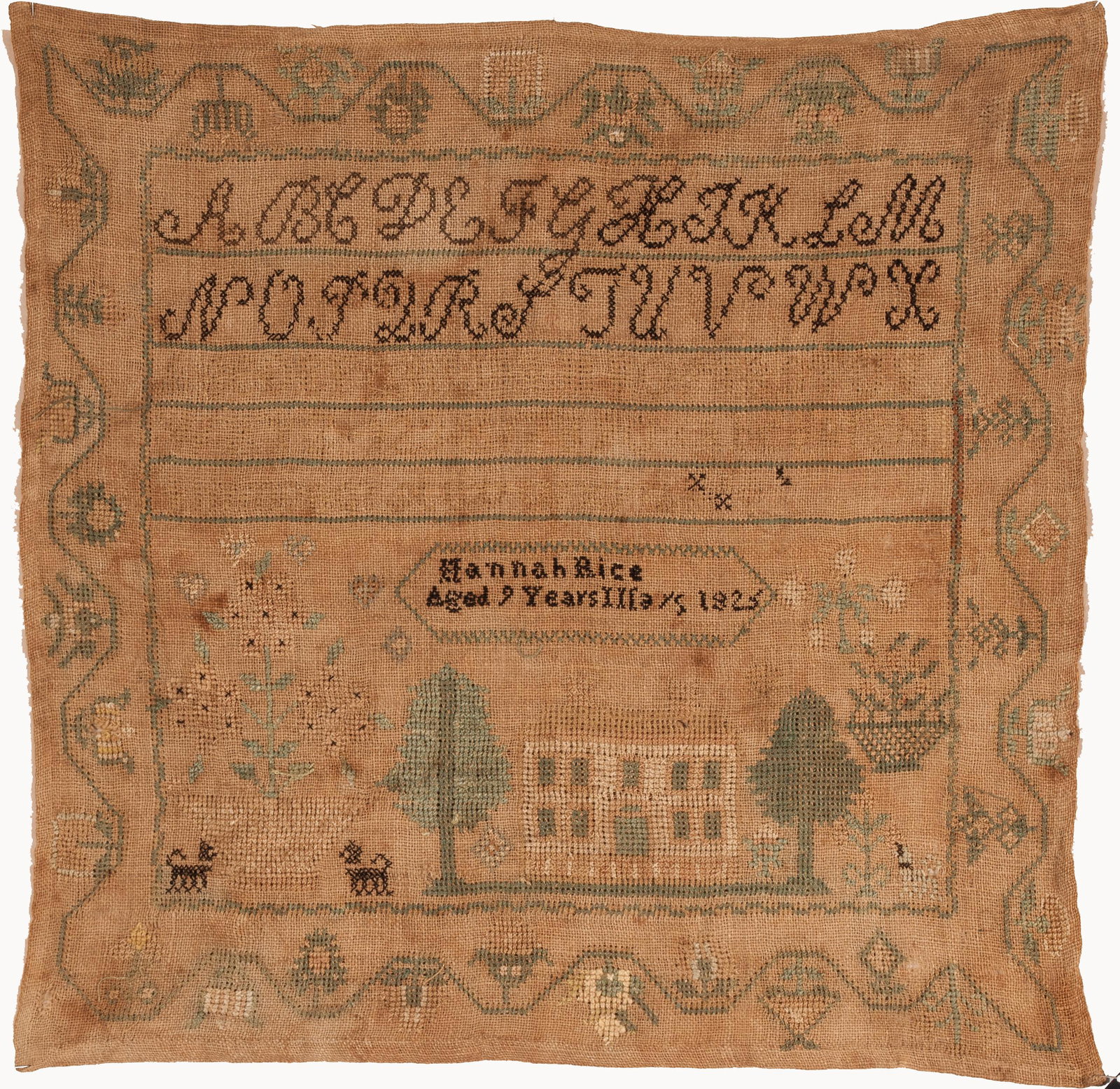Needlework House sampler – 1825 (1 of 1)