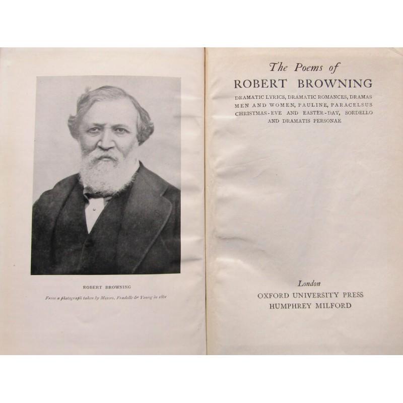 The Poems of Robert Browning: Title: The Poems of Robert Browning Description: Dramatic Lyrics, Dramatic Romances, Dramas Men and Women, Pauline, Paracelsus Christmas-Eve and Easter-Day, Sordello and Dramatis Personae.' Navy leath