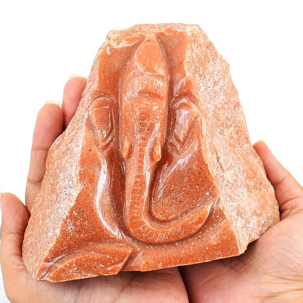 Artisian Dolomite Jasper Hand Carved Genuine Crystal Gemstone Carving Massive Caved Lord Ganesha (1 of 3)