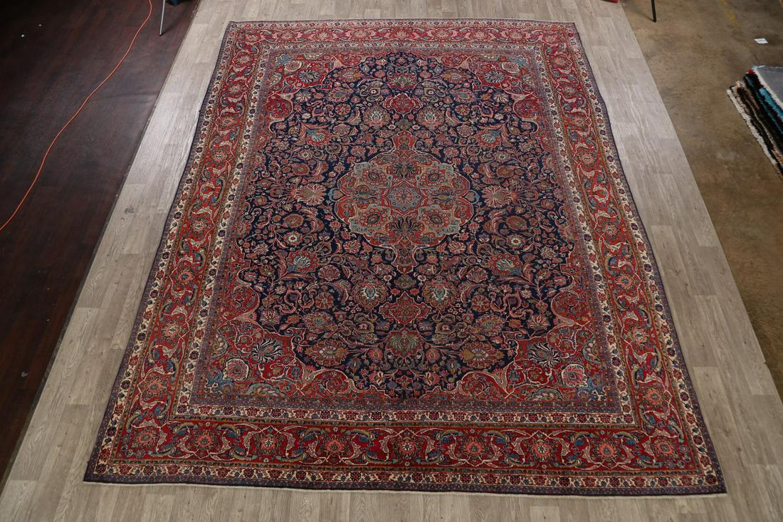 Antique Vegetable Dye Kashan Dabir Persian Area Rug 10x13 (1 of 20)