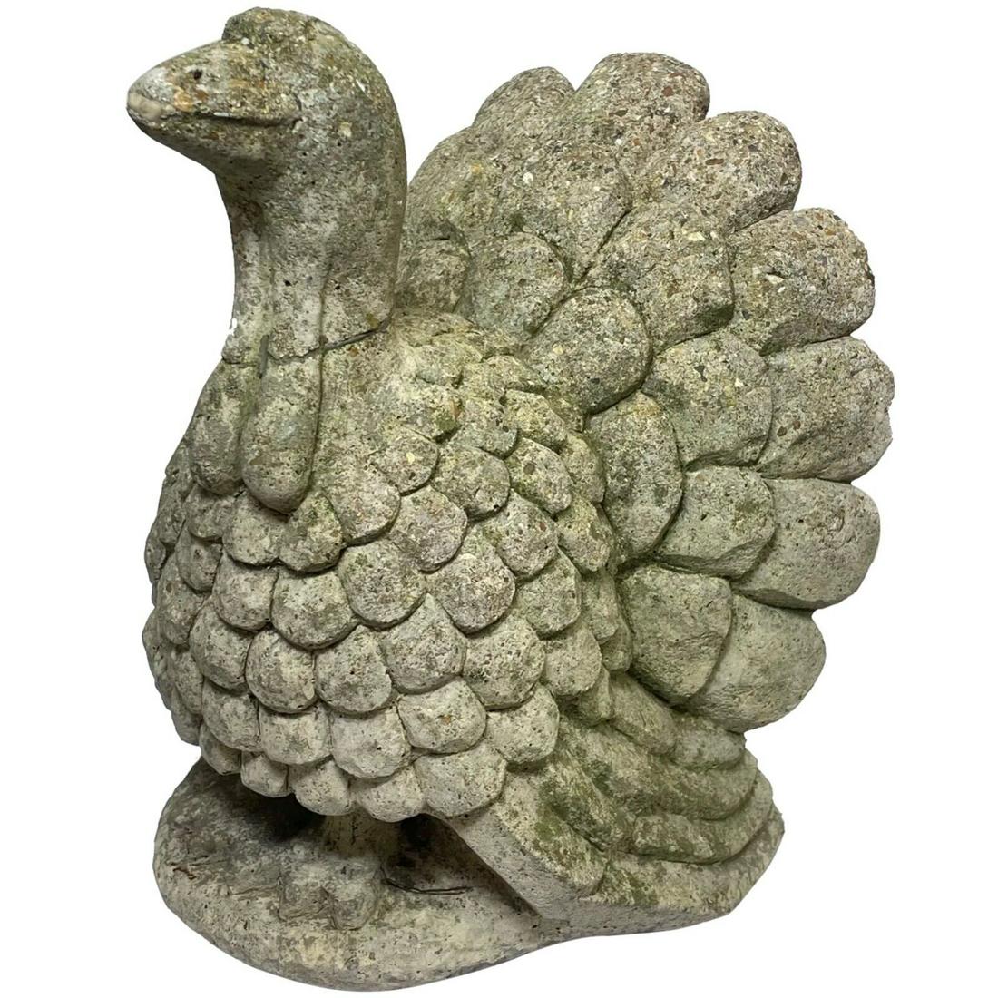 Victorian Style Small Peacock Dove Tail Bird Stone Garden Ornament (1 of 20)