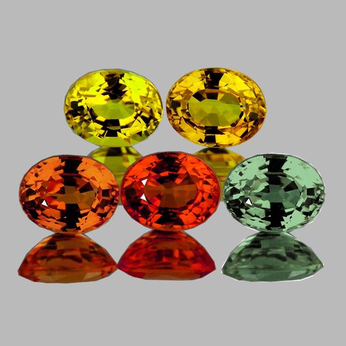 4.5x3.5 mm 5 pcs Oval AAA Fire Multi Color Sapphire (1 of 2)