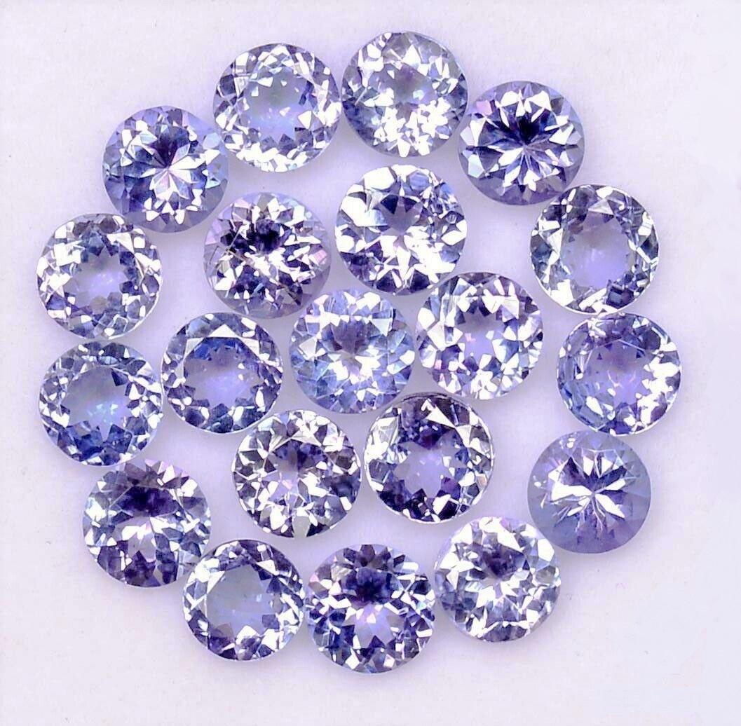 Lot of 20 Tanzanite Unheated: Title: Lot of 20 Tanzanite Unheated Gemstones: Tanzanite Carat Weights: 1 ct approx. Size/Dimensions: 2,4 mm Additional Information: Natural Tanzanite Unheated. Transparent with light inclusions.Numbe