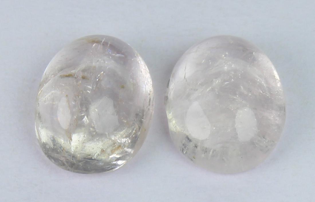 3.85 Cts Natural Morganite Lot: No Reserve! Gemstone : Natural Morganite Shape and Cut : Oval Cabochon Weight : 3.85 carats Measurements : 9x7 mm Number Of Stone : 2 Color : Peach Transparency : Transparent Treatment : No Treatment