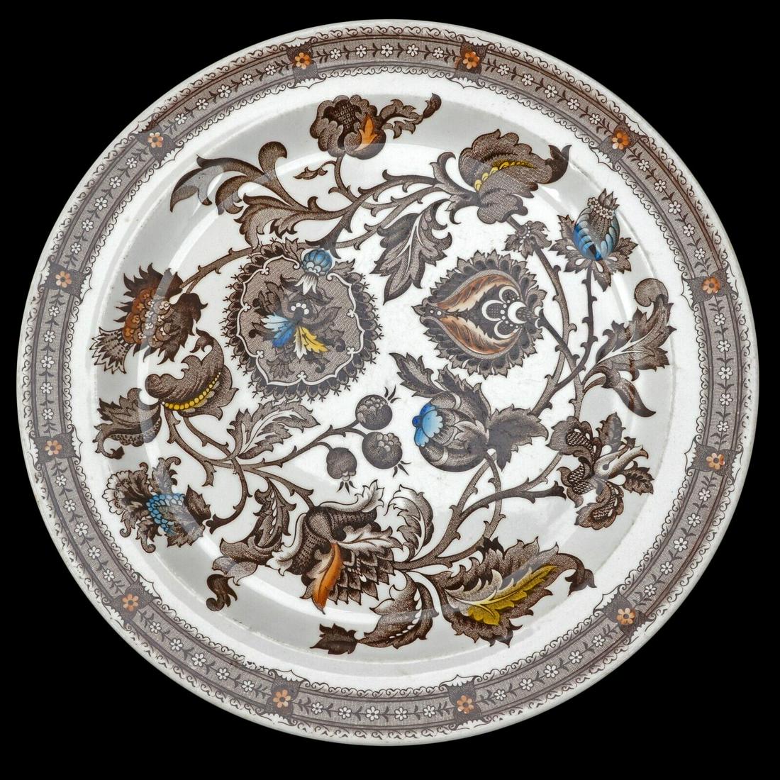 Victorian Transferware Plate Jacobean Pattern (1 of 5)