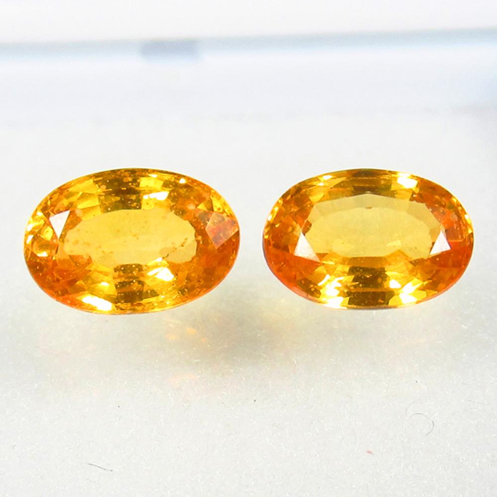 Fancy Orange Sapphire Pair - 1.32 Ct (1 of 2)