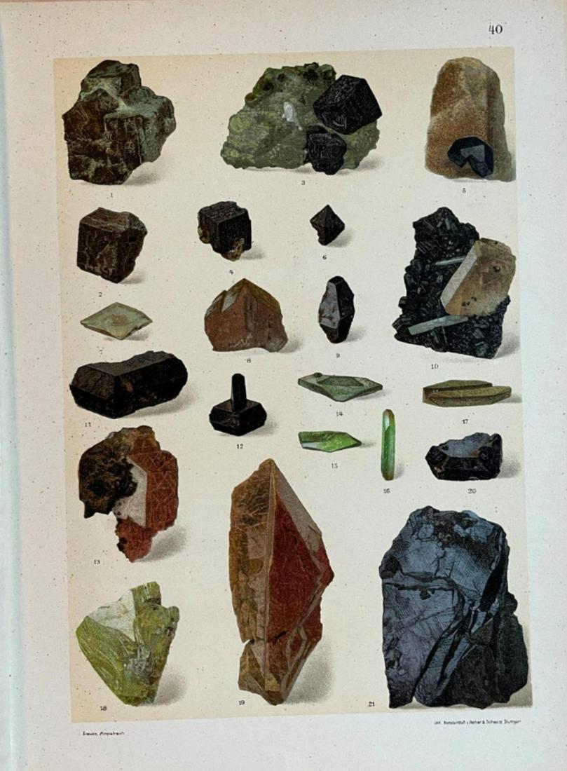 Antique Chromolithograph - Set of 2 Prints - Mineral Print - Vintage Gems - Titanverbindungen II: Titlle/Artist: Antique Chromolithograph - Set of 2 Prints - Mineral Print - Vintage Gems - Titanverbindungen II Description: Set of 2 Prints. This Original Antique Chromolithographic print of the edit