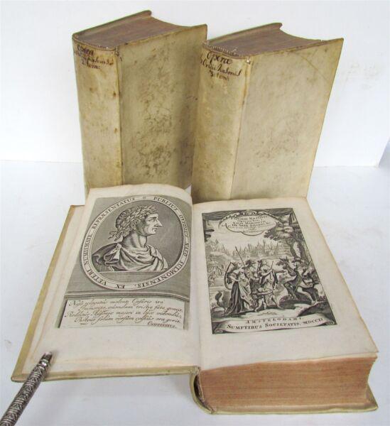 1702 OVID 3 VOLUMES ILLUSTRATED antique VELLUM BOUND (1 of 12)
